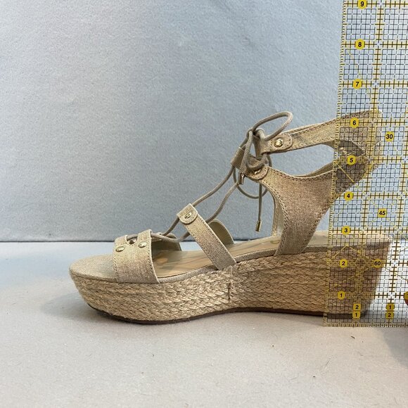 Unisa Gold Fabric Strappy Wedge Sandal SZ 10 Summer/Vacation/Boho Style NWB - Picture 7 of 9